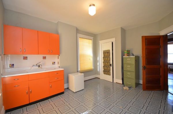 second floor kitchen. Now it is decided up into the back bathroom and the laundry room.