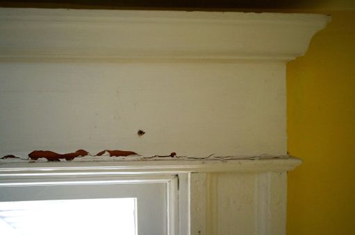 In the downstairs kitchen, the paints adhesion was compromised which helped make the choice to strip the paint. 