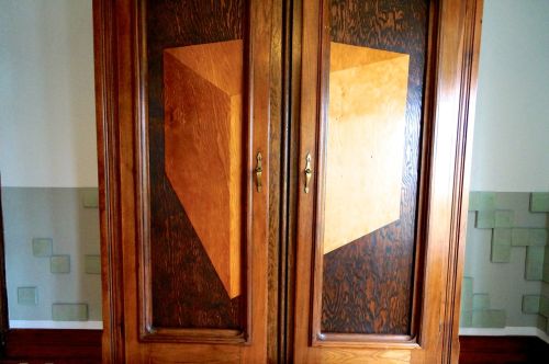 Detail of the Armoire in place. Joseph Winterhalter's piece is in the back ground.